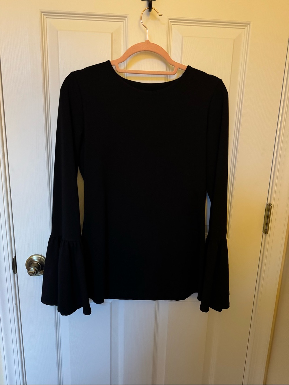 Susana Monaco Black Long Sleeve Top with Flared Cuffs